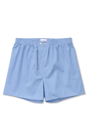 Gingham 1 Blue Boxer Shorts